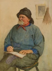 Fischer mit Notizbuch